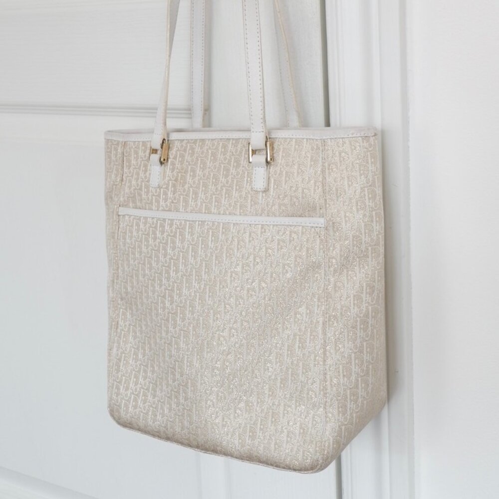 Authentic Preowned Dior Champagne Sparkle Trotter Tote Bag